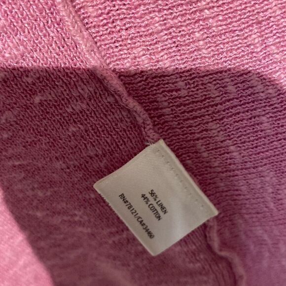 Eileen Fisher Women's Pink Linen Cotton Open Front Cardigan Sweater Small - Picture 5 of 8
